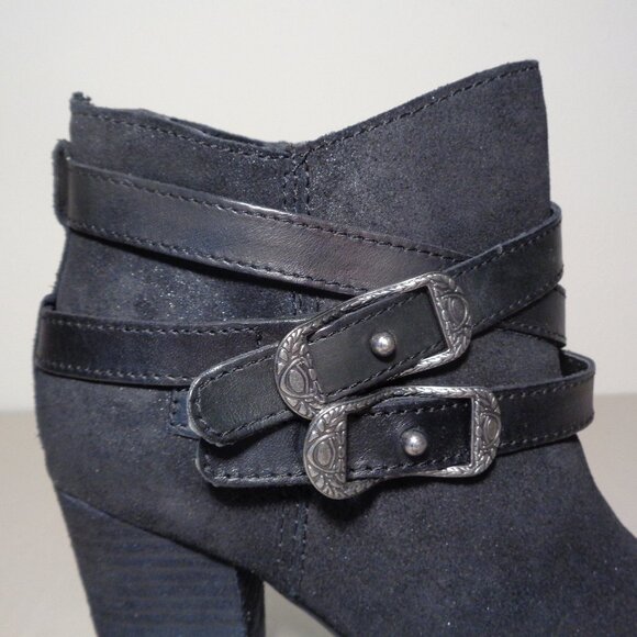 Reba Size 7.5 M / ZANIA / Black / Leather / Heeled Ankle Boots New Women's Shoes - Picture 4 of 16